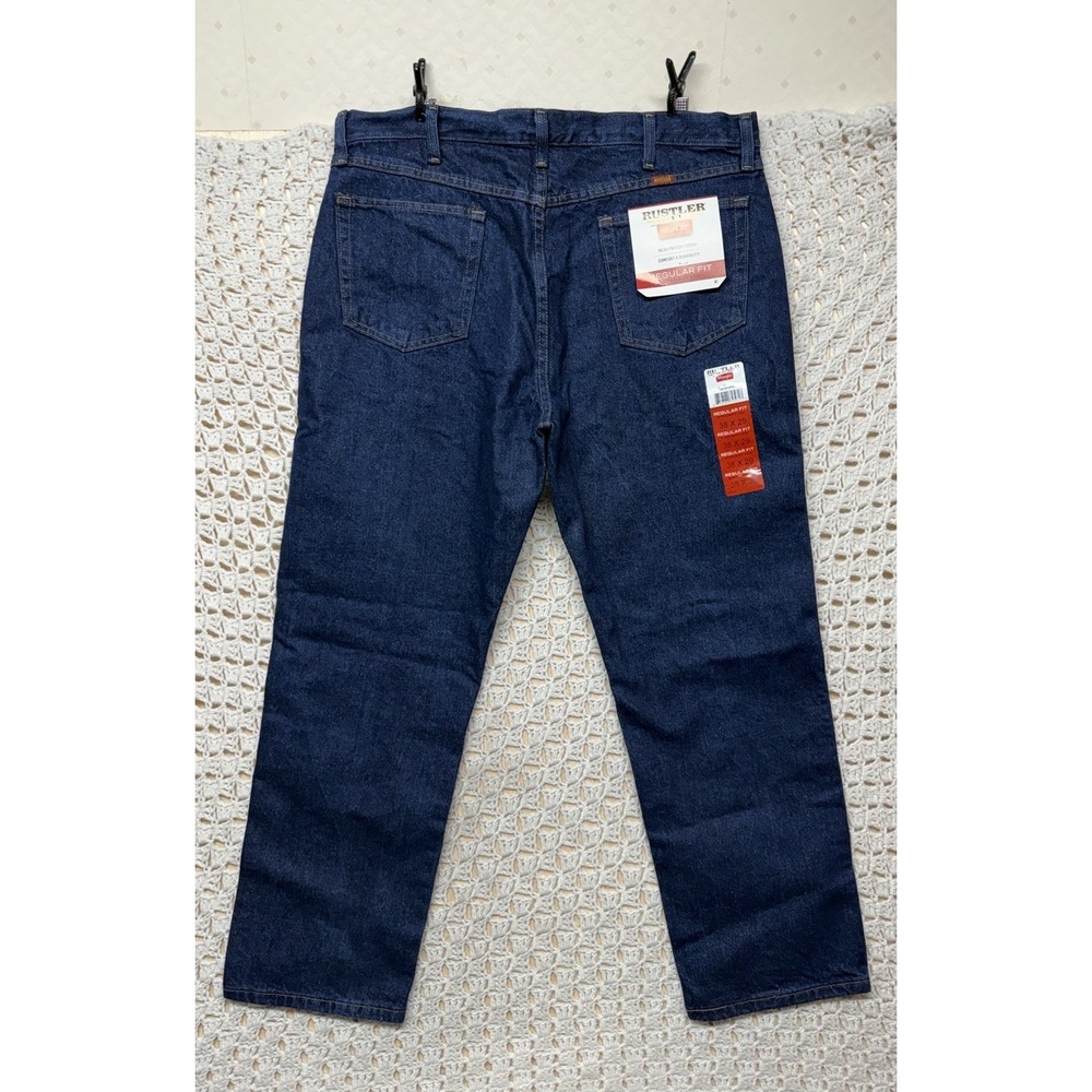 NEW Rustler by Wrangler Jeans Men's 38x39 Blue Denim Regular Fit Straight Leg